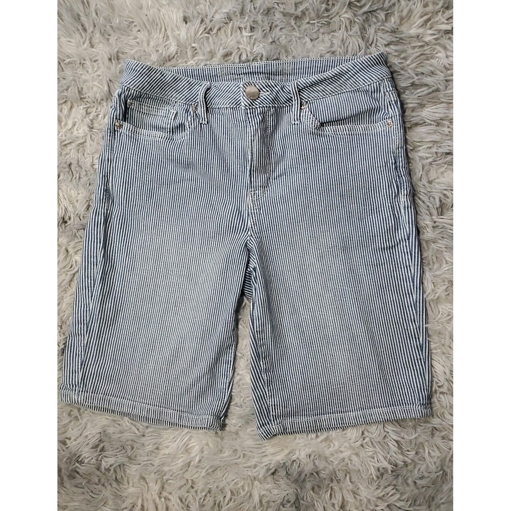 Seven 7 Shorts Bermuda Striped Blue White Size 10
